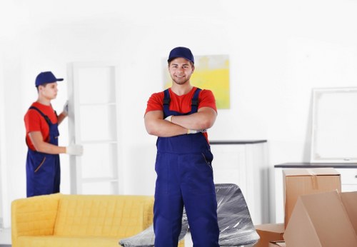 Moving van and household items during a local removal in West Kensington