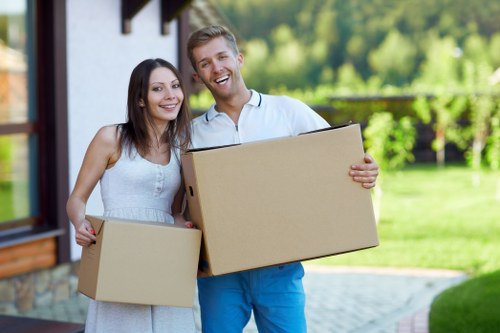 Careful wrapping and boxing of fragile household items