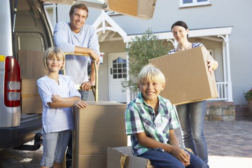 Careful handling of desks and chairs in an office relocation service